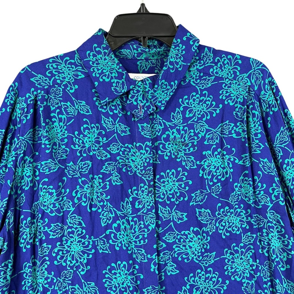 Vintage 90s Country Sophisticates Pendleton Blouse Womens 20W Floral Wool Rayon